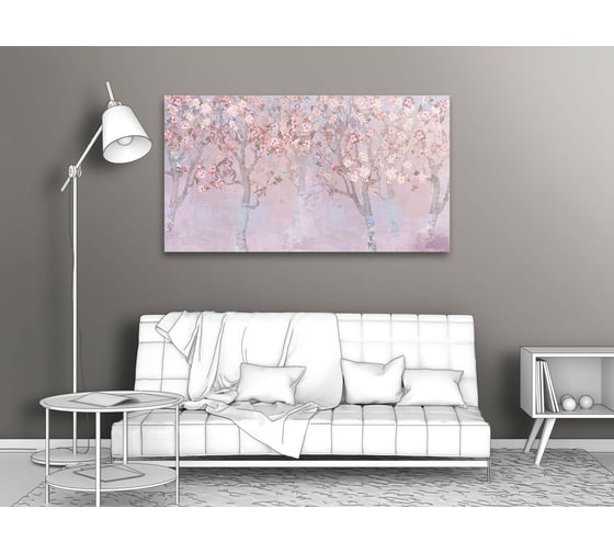 Картина ООО Первое ателье Деревья в розовом цвете 80x44 см ps97347-4