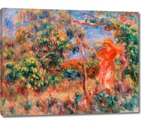 Картина-репродукция ООО Первое ателье Женщина в красном в пейзаже 35x27 см ps111122-1