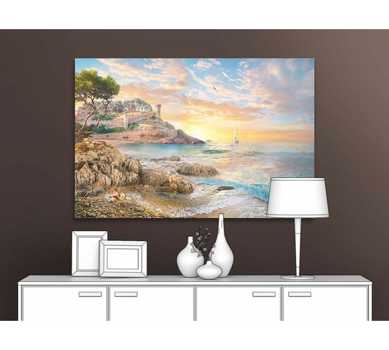 Картина ООО Первое ателье Закат над скалистым берегом 115x77 см ps94734-5