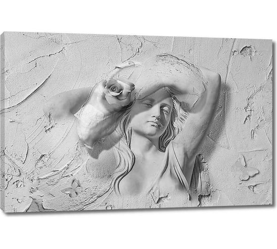 Картина ООО Первое ателье Портрет девушки нарисованной на штукатурке 60x40 см ps97371-3 1