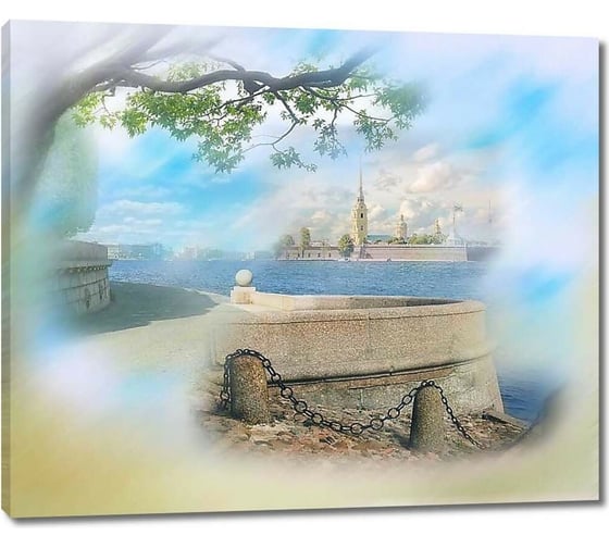 Картина ООО Первое ателье Оригинальный вид на Петропавловку 35x30 см ps97403-1 1