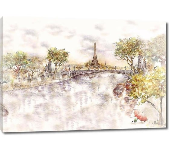 Картина ООО Первое ателье Париж в акварели 60x42 см ps97363-3 1