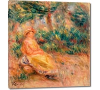 Картина-репродукция ООО Первое ателье Женщина в розовом и желтом в пейзаже 60x68 см ps111125-3