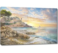 Картина ООО Первое ателье Закат над скалистым берегом 60x40 см ps94734-3