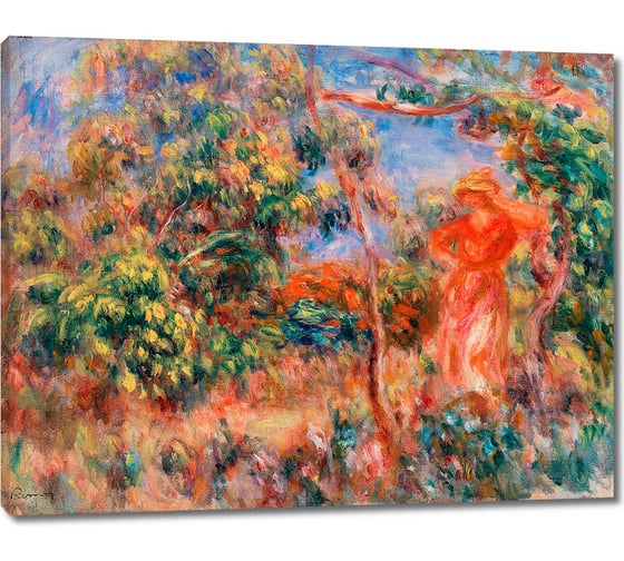 Картина-репродукция ООО Первое ателье Женщина в красном в пейзаже 115x90 см ps111122-5 1