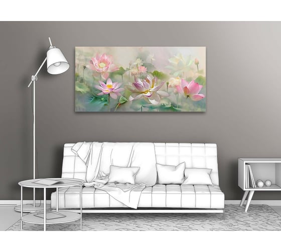 Картина ООО Первое ателье Композиция из лотосов 35x18 см ps97381-1