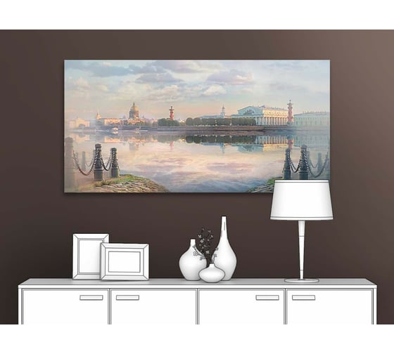 Картина ООО Первое ателье Питер в тумане 60x30 см ps97405-3