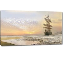 Картина ООО Первое ателье Парусник во льдах у берега на закате 60x35 см ps78677-3