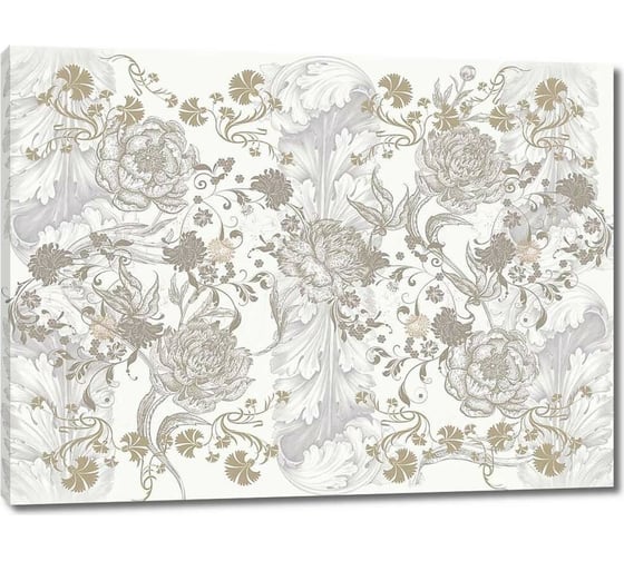 Картина ООО Первое ателье Бежевый цветочный узор 60x45 см ps78613-3 1
