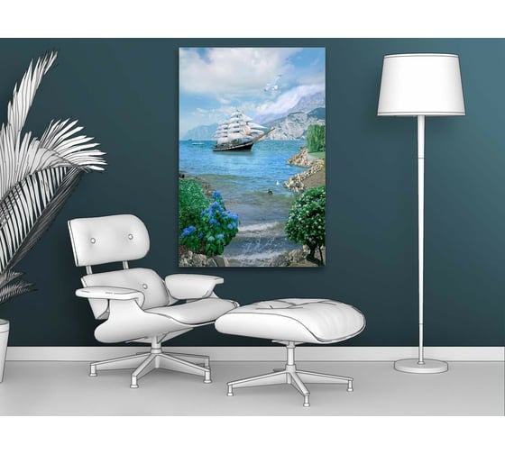 Картина ООО Первое ателье Парусник в бухте 60x90 см ps69509-3