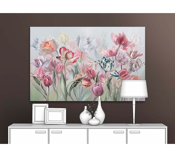 Картина ООО Первое ателье Акварель-тюльпаны 91x60 см ps97344-2