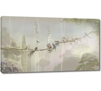 Картина ООО Первое ателье Лиана с экзотическими птицами на фоне кипарисов 35x20 см ps78656-1