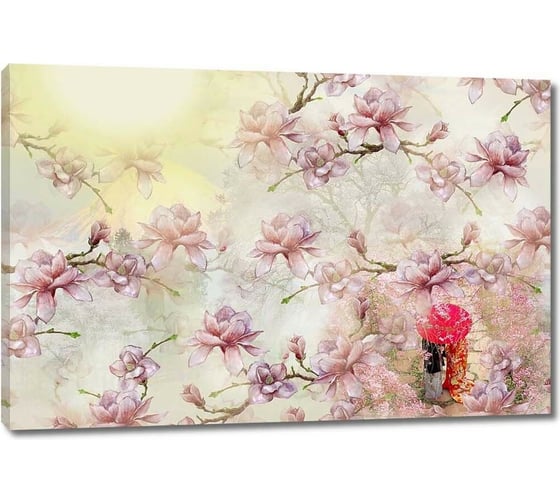 Картина ООО Первое ателье Ветки с цветущей магнолией на солнце 80x53 см ps78665-4 1