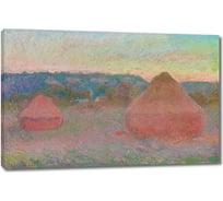 Картина-репродукция ООО Первое ателье Стога сена, закат, эффект снега 60x39 см ps143147-3