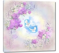 Картина ООО Первое ателье Два белых голубя на небе 115x115 см ps28871-5