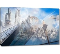 Картина ООО Первое ателье Абстрактный вид на мегаполис 90x60 см ps78689-2