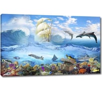 Картина ООО Первое ателье Подводный мир с сокровищами 60x38 см ps68370-3