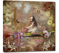 Картина ООО Первое ателье Маленькая девочка в лесу у реки 35x35 см ps28872-1