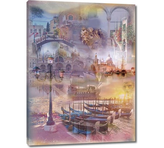 Картина ООО Первое ателье Коллаж с различными видами Венеции 45x60 см ps28573-2 1