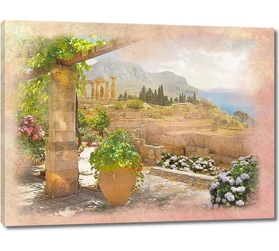 Картина ООО Первое ателье Вид на разрушенный город 60x45 см ps28567-3 1