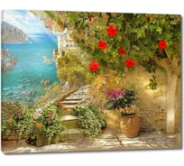 Картина ООО Первое ателье Живописный сад рядом с морем 80x64 см ps28415-4