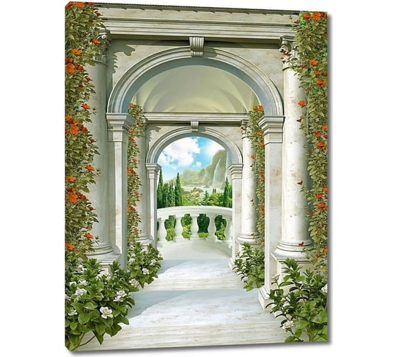 Картина ООО Первое ателье Дорога через колонны к балкону 35x46 см ps28478-1 1