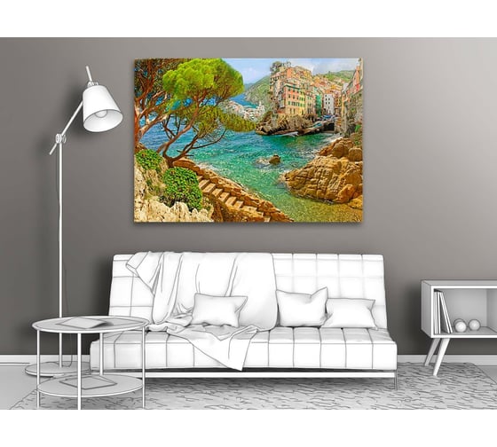 Картина ООО Первое ателье Вид на город на скалах 83x60 см ps28430-2