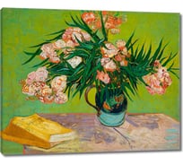 Картина-репродукция ООО Первое ателье Натюрморт: ваза с олеандрами и книгами 80x65 см ps111297-4