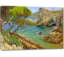 Картина ООО Первое ателье Вид на город на скалах 80x58 см ps28430-4