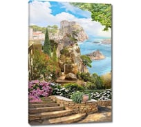 Картина ООО Первое ателье Лестница в цветах на фоне моря 35x53 см ps28441-1