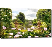 Картина ООО Первое ателье Деревья и цветы вокруг фонтана 80x49 см ps28471-4