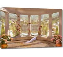 Картина ООО Первое ателье Вид с веранды на прекрасный водопад 90x60 см ps28419-2