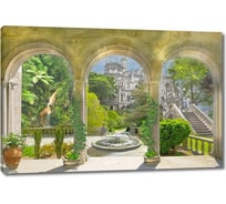 Картина ООО Первое ателье Веранда с колоннами и фонтаном 115x77 см ps28472-5