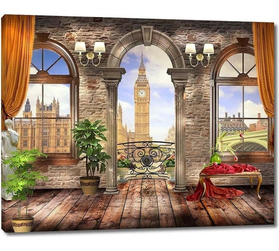 Картина ООО Первое ателье Вид из апартаментов на Биг Бен 35x28 см ps28505-1 1