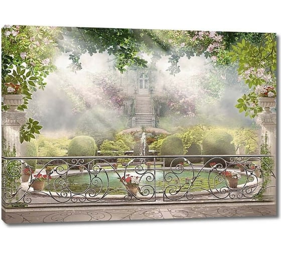 Картина ООО Первое ателье Веранда с видом на живописный сад 60x44 см ps28579-3 1