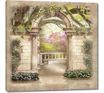 Картина ООО Первое ателье Вид через арку на сад 35x35 см ps28510-1