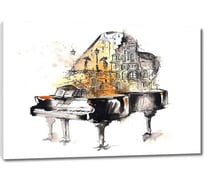 Картина ООО Первое ателье Нарисованный рояль на белом фоне 35x24 см ps28636-1