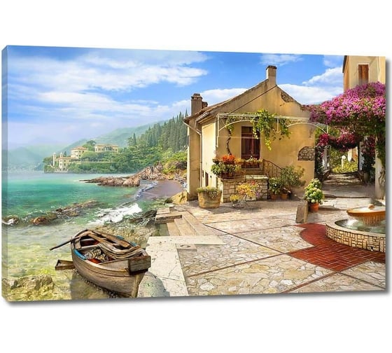 Картина ООО Первое ателье Милая улочка с маленькими домами 90x60 см ps28689-2 1