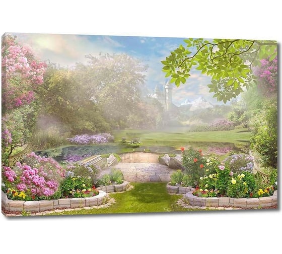 Картина ООО Первое ателье Зеленый сад в лучах солнца 35x23 см ps28595-1 1
