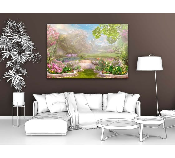 Картина ООО Первое ателье Зеленый сад в лучах солнца 35x23 см ps28595-1