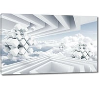 Картина ООО Первое ателье Белые парящие сборные кубы 60x38 см ps135988-3