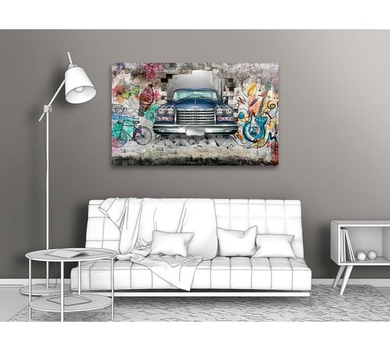Картина ООО Первое ателье Лимузин из стены с граффити 97x60 см ps94950-2