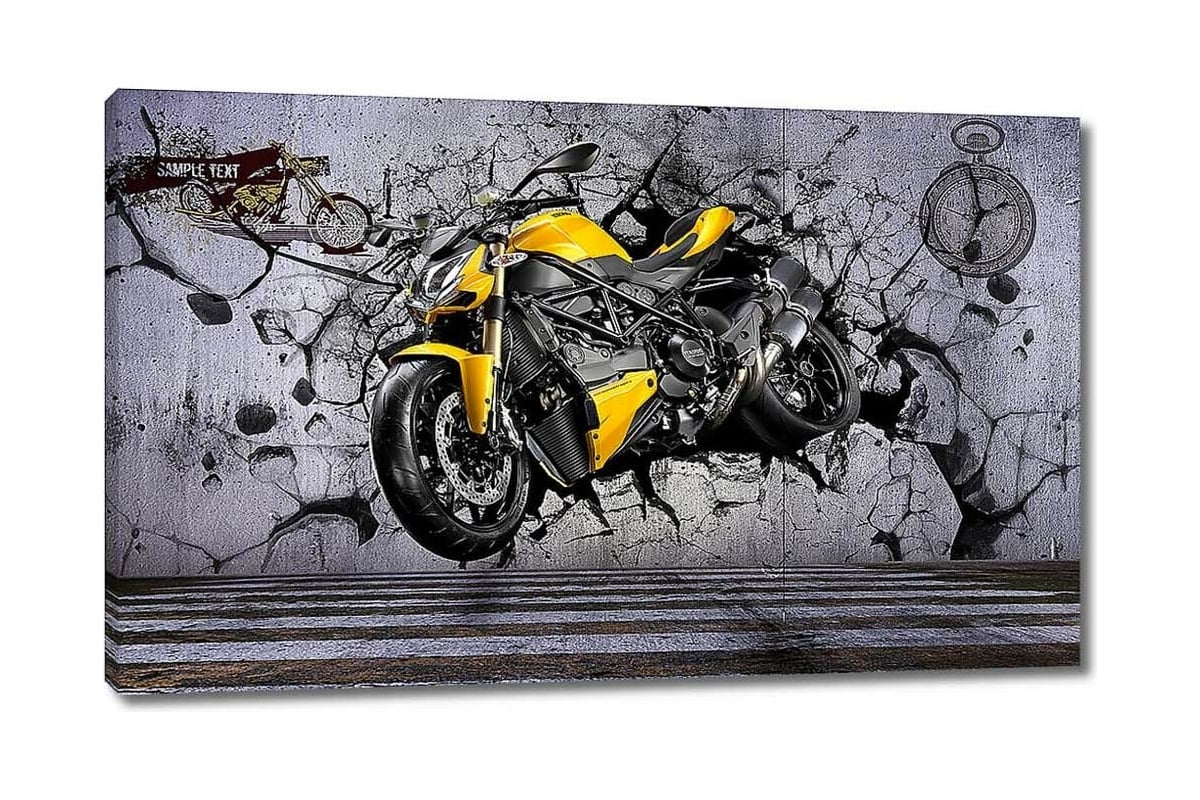 Мотоцикл фреска на стену