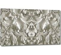 Картина ООО Первое ателье Белый лепной узор 60x38 см ps135986-3