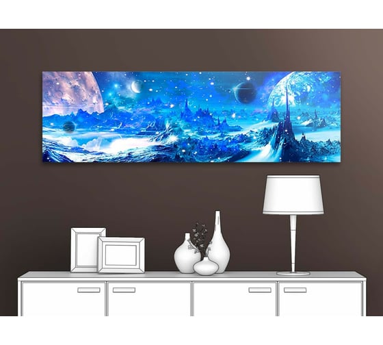 Картина ООО Первое ателье Далекая планета с горами 80x24 см ps95004-4