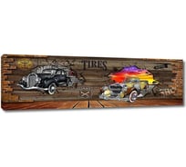 Картина ООО Первое ателье Панорама с двумя ретро автомобилями 35x11 см ps94958-1