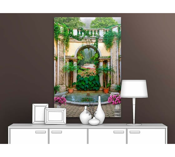 Картина ООО Первое ателье Искусственный пруд во дворе 40x60 см ps28709-2