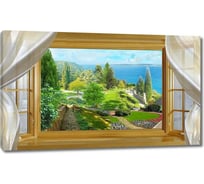 Картина ООО Первое ателье Вид из окна на зеленый парк 100x60 см ps28653-2