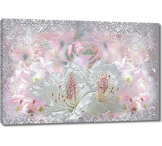 Картина ООО Первое ателье Абстракция с цветами и узорами 90x60 см ps28611-2 1