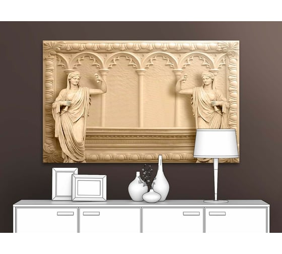Картина ООО Первое ателье Античные скульптуры на фоне арок 60x38 см ps135985-3